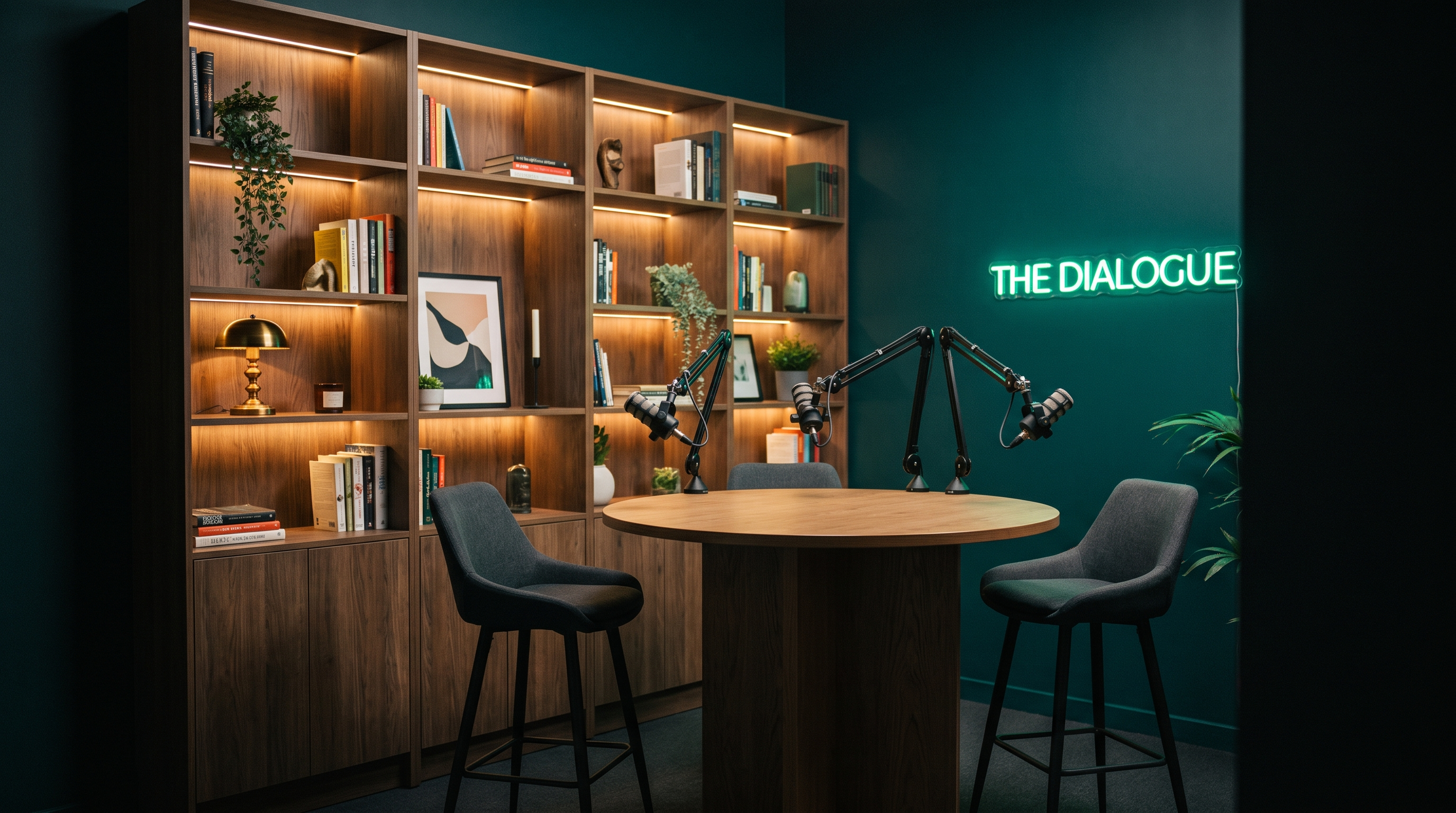 Podcast Studio Starter kit — a dressed podcast set