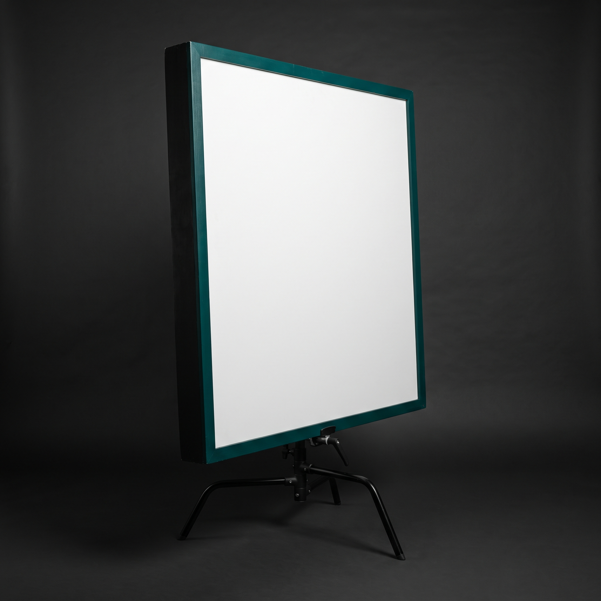 Bounce and negative-fill board — white face, black reverse, Deep Green edge